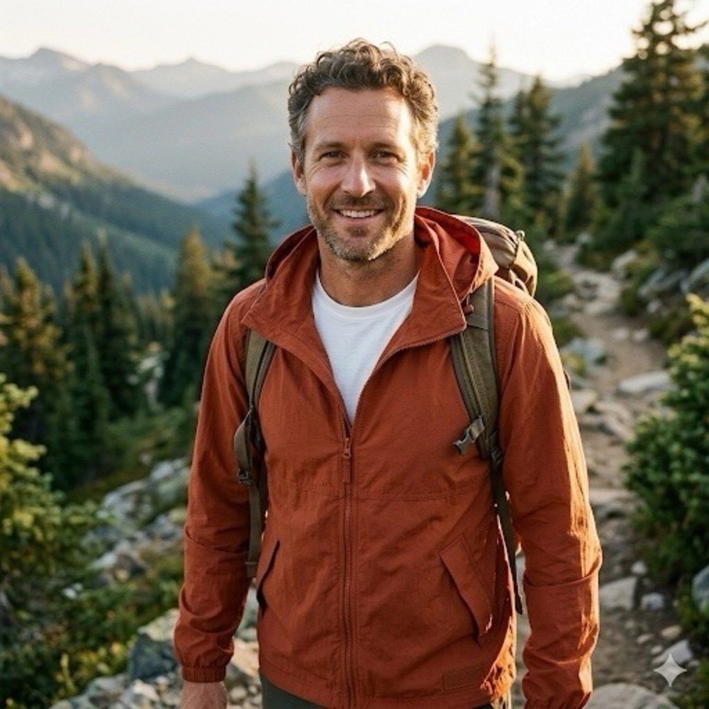 LL Bean Men's Light And Airy Windbreaker, Adobe Red, Large, New
